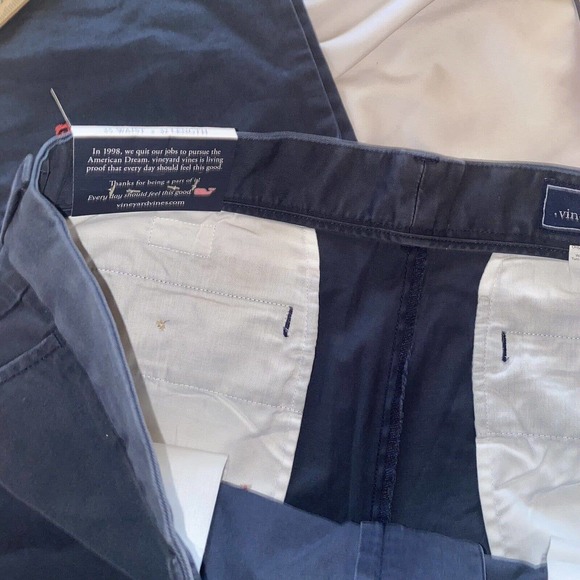 Vineyard Vines Pants Mens 35X32 Blue Slim Fit Breaker Ski Embroidered Chino NWT - Picture 15 of 16